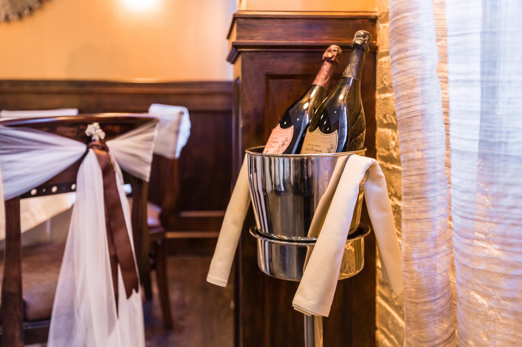 Champagne bucket and glassware set for a private event
